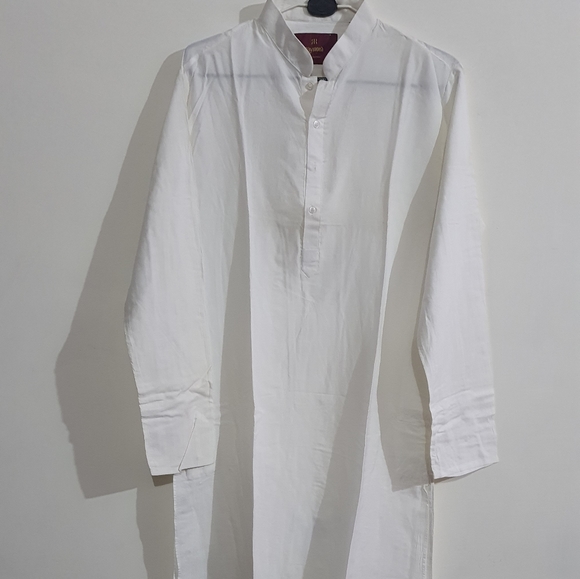 All white pure cotton kurta pajama - Picture 2 of 6